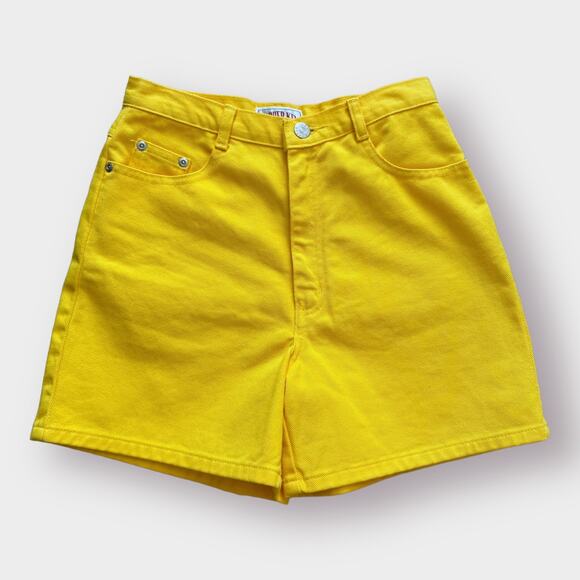 90s‎ Copper Key Yellow Denim Shorts - Picture 1 of 4